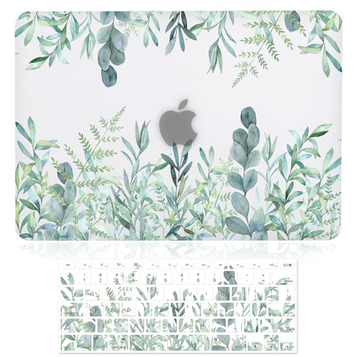 Image of Case for MacBook Air 13 inch A1466 A1369 2010-2017 Release, 3D Effect Matte Clear See Through Hard Cover & Keyboard Cover Only Compatible Older Version Mac Air 13.3 inch - Green Plants