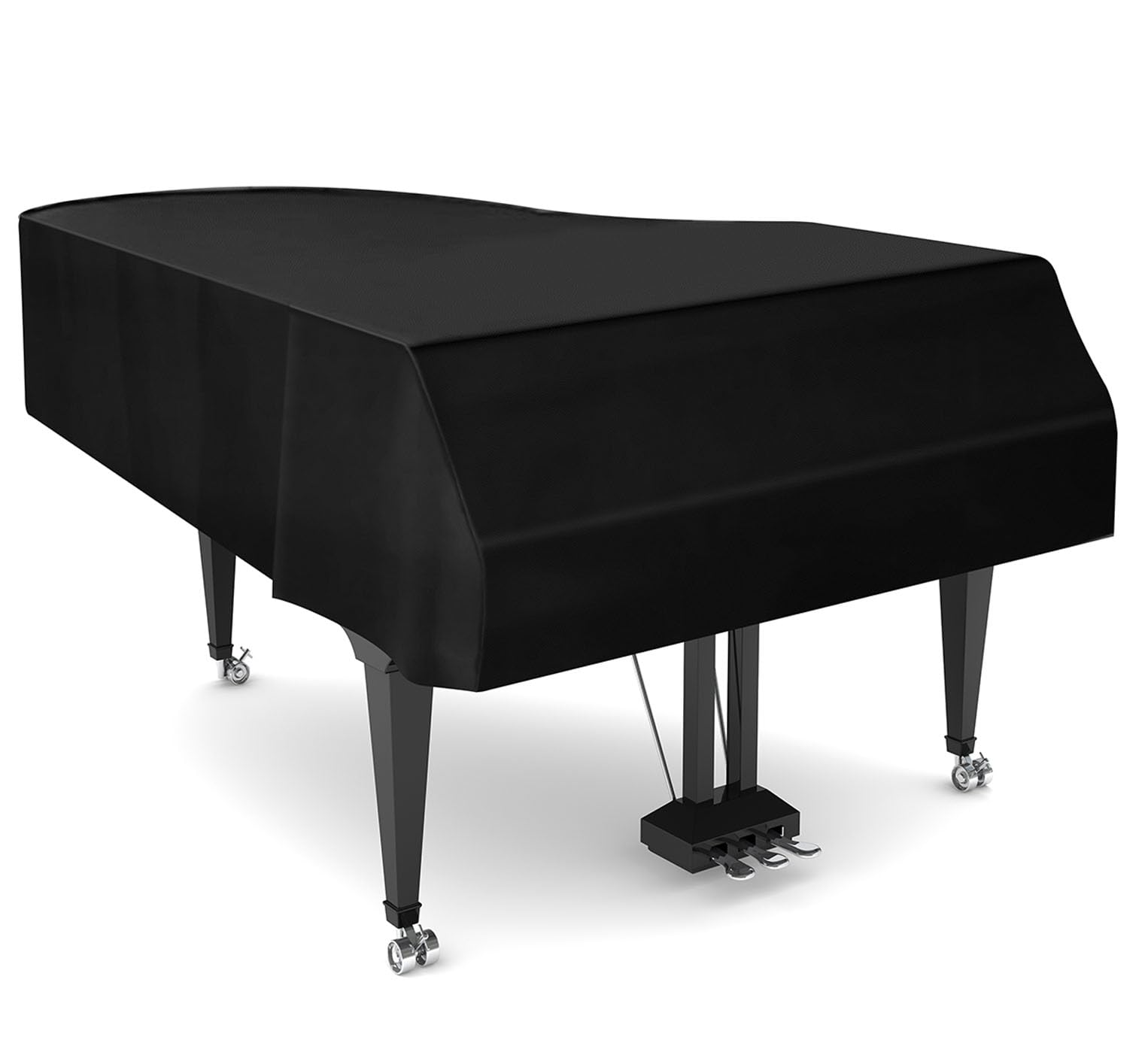 TINDTOP Funda para piano de cola, de piel, impermeable, a prueba de polvo, lavable, suave, con bordes decorados, triángulo completo, funda protectora para piano | Funda protectora de piano triangular a prueba de polvo lavable con bordes suaves decorados