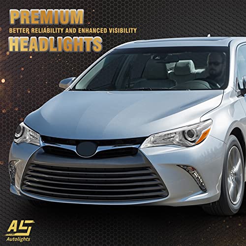 As Autolights 2015 2016 2017 Camry Headlight Assembly Replacement For 15 16 17 Le/Se/Xle Toyota Camry Headlights Chrome Housing Amber Reflector Clear Lens Driver And Passenger Side #TOP6