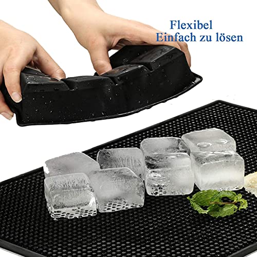 Großer Eiswürfelbehälter mit Deckel, quadratische Eiswürfelbehälter für den Gefrierschrank, Silikoneiswürfelbehälter für Whisky-Cocktails, Saft, Pralinen