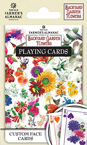 MasterPieces Family Games - Farmer's Almanac Flowers Playing Cards - Officially Licensed Playing Card Deck for Adults, Kids, and Family