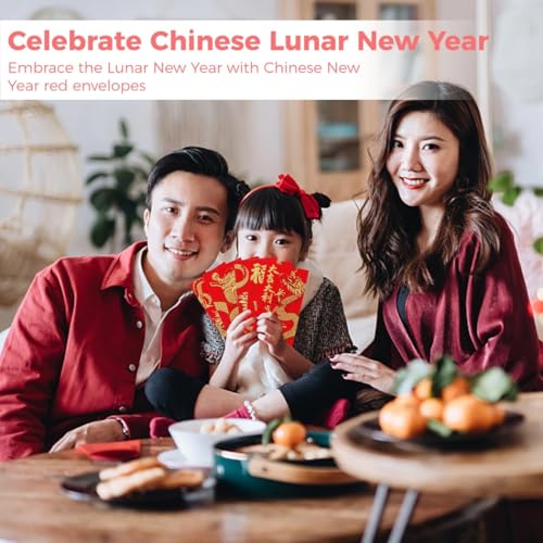 36 PCS Chinese Red Envelopes, Chinese Lunar New Year Money Packets, 2024 New Year Lucky Money Envelopes with Gold Stamped 3D Blessings and Dragon Patterns, Spring Festival Envelopes - Image 5