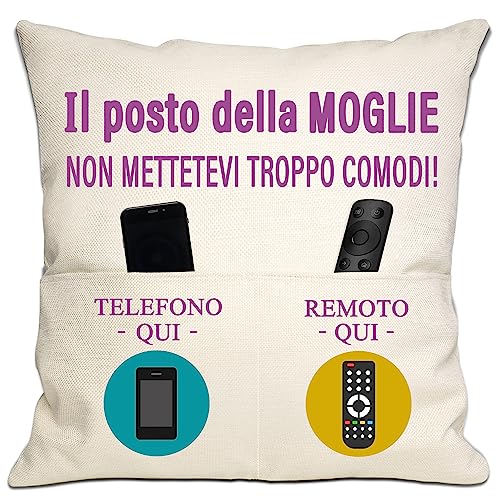 Bommex Copri cuscino tascabile per moglie da