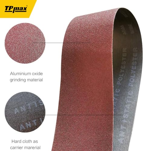 Image of 1 x 42 Inch Sanding Belt Pack 1-Inch x 42-Inch,12 Pcs(4 Each of 80 120 150 Grits) Aluminum Oxide for Sander