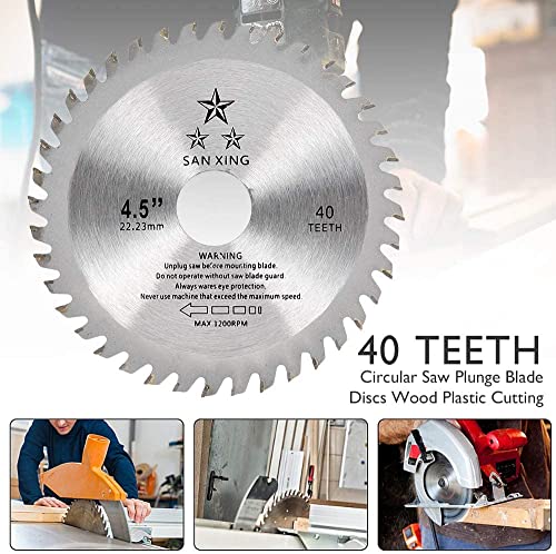 115mm Carbide Saw Blade, Circular Wood Mitre Saw Blade, 40T Saw Plunge Blade, Carbide Finishing Saws Blade, Metal Cutting Circular Saw Blade for Woodworking Wood Plastic Cutting 4.5inch (1PCS) - Image 3