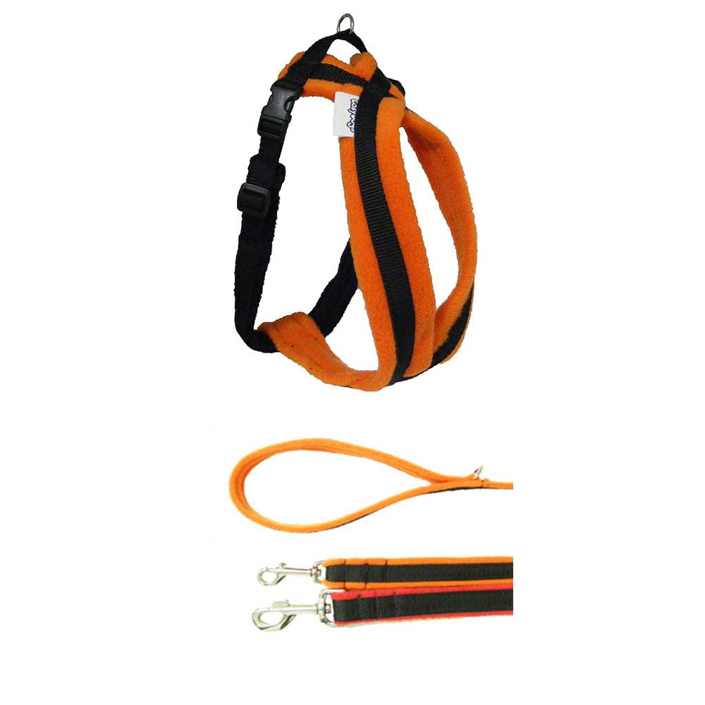 Cosydogs Fleece Dog Harness & 1 metre Lead in Orange | Size 7