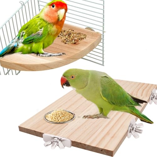 Image of Bird Perch Platform Stand,Wood Perch Bird Platform Parrot Stand Playground Cage Accessories for Small Anminals Rat Hamster Gerbil Rat Mouse Lovebird Finches Conure Budgie Exercise Toy