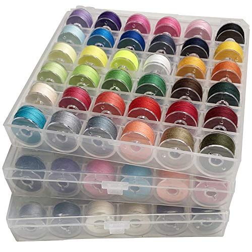Hulless 108 Stück Spulen Nähgarn, Standardgröße, mehrfarbig für mehrere Nähmaschinen, Stickgarn, Nähgarn Cover
