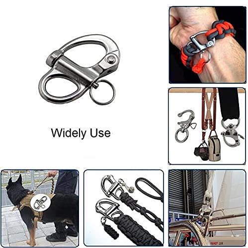 Ostare Snap Shackle Stainless Steel Quick Release Rigging Sailing Fixed Bail Snap Shackle 2Pcs (2" Sliver) #TOP4