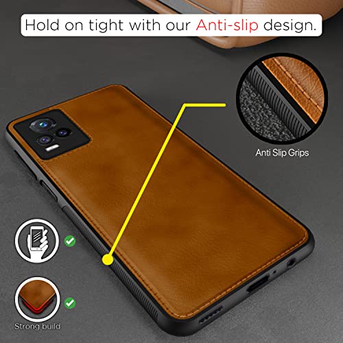Image of Pikkme Vivo V20 Back Cover | Flexible Pu Leather | Full Camera Protection | Raised Edges | Super Soft-Touch | Bumper Case for Vivo V20 (Brown)