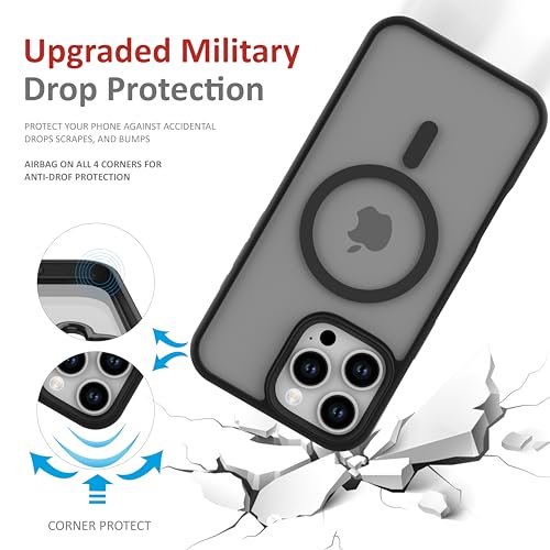 Image of for iPhone Case 16 Pro, [Anti-Yellowing Technology] [Military Grade Drop Protection] Shockproof Slim Hybrid Phone Case for iPhone 16 Pro - Carbon Black