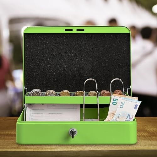 Caja fuerte con llave y portamonedas verde miniatura 2