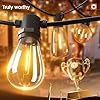 addlon 50FT LED Outdoor String Lights with Edison Shatterproof Bulbs, Weatherproof Strand, Commercial Grade Patio Lights, Decorative for Garden or Patio, Black