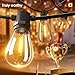 addlon 50FT LED Outdoor String Lights with Edison Shatterproof Bulbs, Weatherproof Strand, Commercial Grade Patio Lights, Decorative for Garden or Patio, Black