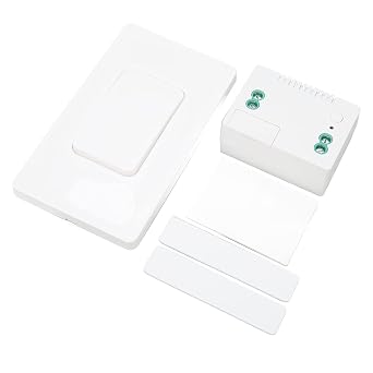 Wireless Remote Light Switch, Self Powered Switch, Strong Signal, 656Ft Outdoor, 164Ft Indoor, No Wiring, Remote Smart Wall Light Receiver Kit for Lamp, Ceiling Light, Fan