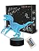 Produktbild FULLOSUN 3D Nachtlicht Jurassic Velociraptor Raptor LED Nachtlicht Kinder Kinderzimmerlampe für Kinderzimmer Home Decor Weihnachten Geburtstag Geschenke mit 16 Farbwechsel