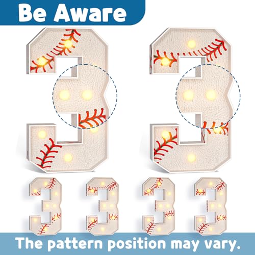 Image of Imprsv Baseball Birthday Decorations, 3ft Marquee Numbers 7 Party Decor