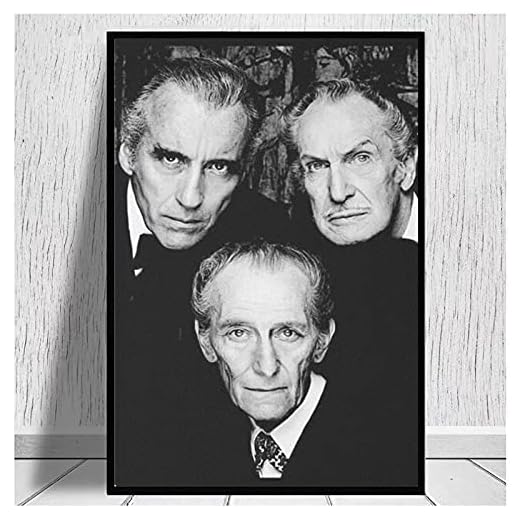 Christopher Lee Vincent Price och Peter Canvastavlor Affisch och tryck Wall Art Modern målning Bilder för vardagsrum Heminredning-24X36 tum Ingen ram
