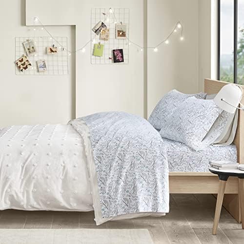intelligent design cozy soft 100% cotton flannel print animals stars cute warm, ultra soft cold weather sheet set bedding, full, grey sloths 4 piece grey sloths full