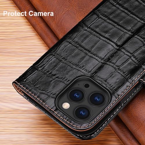 Étui portefeuille en cuir iPhone 11 Pro Max marron résistant contre les rayures - 6