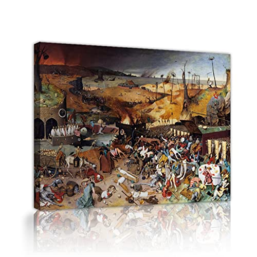 Toile Le triomphe de la mort Premium - Impression Fine Art Cadre Bois 45x60