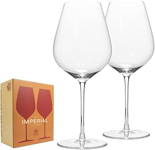 Imperial Giant Wine Glass - Premium Crystal Wine Glasses Set of 2 - Fits Entire 750 ml Bottle