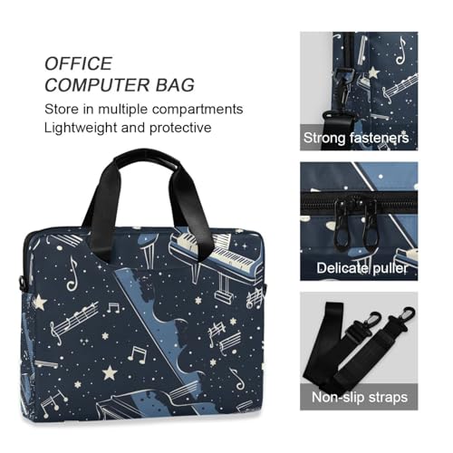 Maletín porta laptop ALAZA 13-15.6 pulgadas azul con notas musicales miniatura 6
