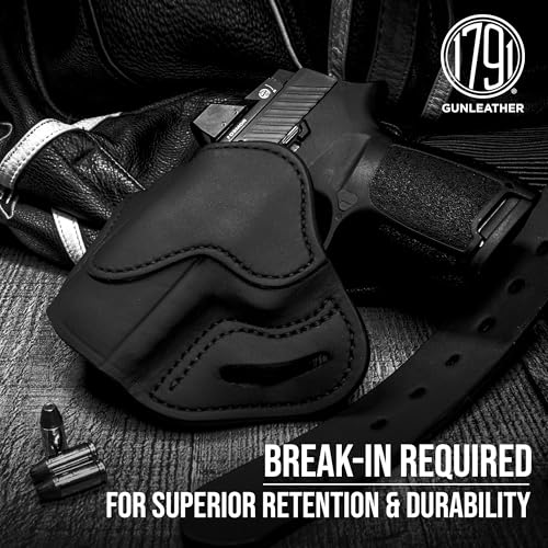 1791 GUNLEATHER P320c Optic Ready Holster - OWB CCW Leather Gun Holster for Belts - Right Handed - HK VP9sk, P2000, 45c, SIG P229c and Most compacts with Rails