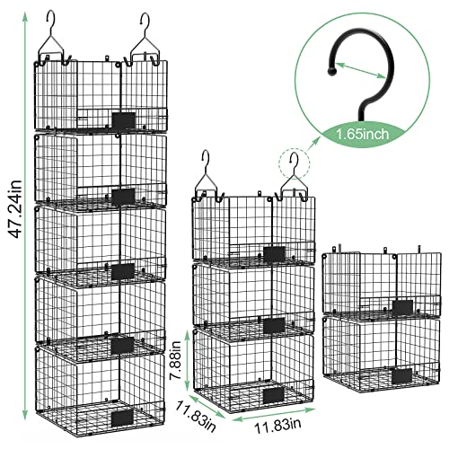 Jautokerdar 5-Tiers Stackable Wire Storage Baskets For Pantry, Fruit And Vegetable Storage Basket For Kitchen, Metal Hanging Closet Organizers Storage Shelves Organization. thumb #2