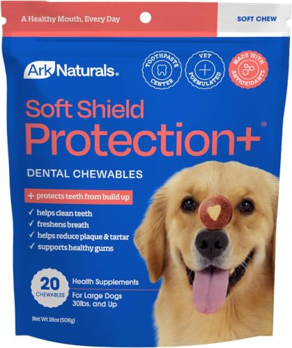Image of ARK NATURALS Soft Shield Protection+ Brushless Toothpaste, Dog Dental Chews for Large Breeds, Stops Plaque & Tartar, Freshens Breath (Pack of 6)
