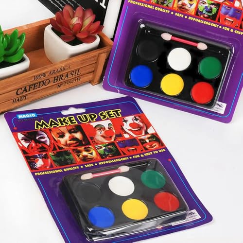 Image of Face Painting Kit 6 Colors,Dress up face color Ideal for Halloween, Festivals, Birthday Parties, Cosplay - 1pc