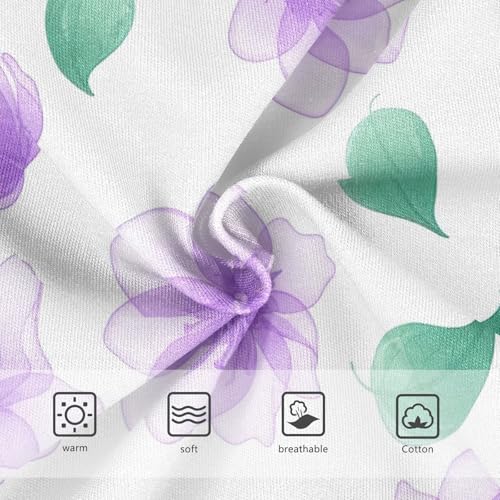 Purple Lotus Watercolor White Toddler Girl Undies, Cotton Underwear Girls, 2T–8 Years3