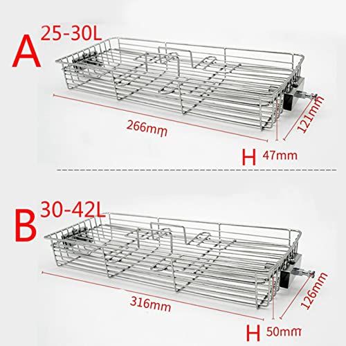 Baoblaze Stainless Steel Rotary Grill Basket, BBQ Roaster Spit Rotisserie Ovenware Skewers Rotary Oven Baking Cage, Fish Shrimp Meat Rack - Large for 30-40L Oven