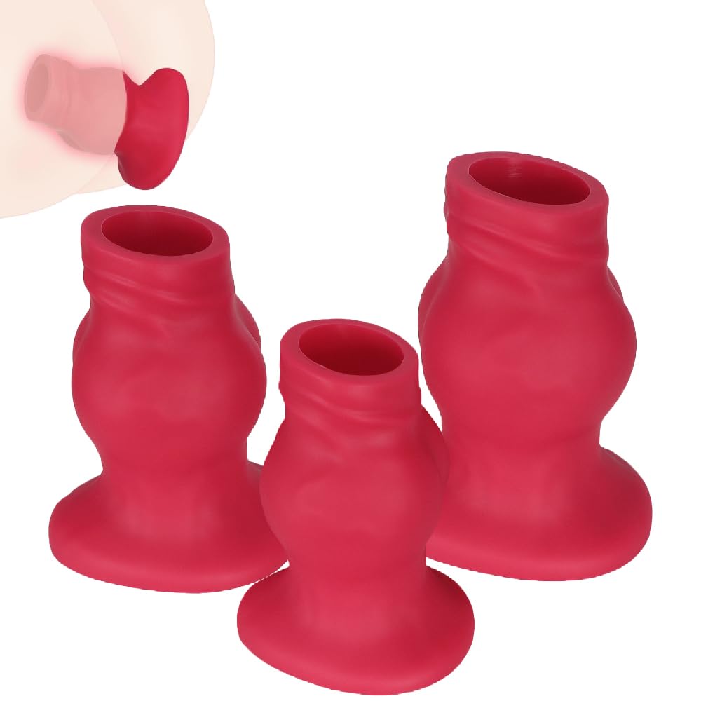 Hollow Anal Fist Sex Sleeve, Red XXL Thick Anal Expander - Anal Plug - Anal Speculum Large Butt Plug Expansion Vagina Dilator Prostate Massage Tunnel Enema Douche Sex Toys for Women Men (L)