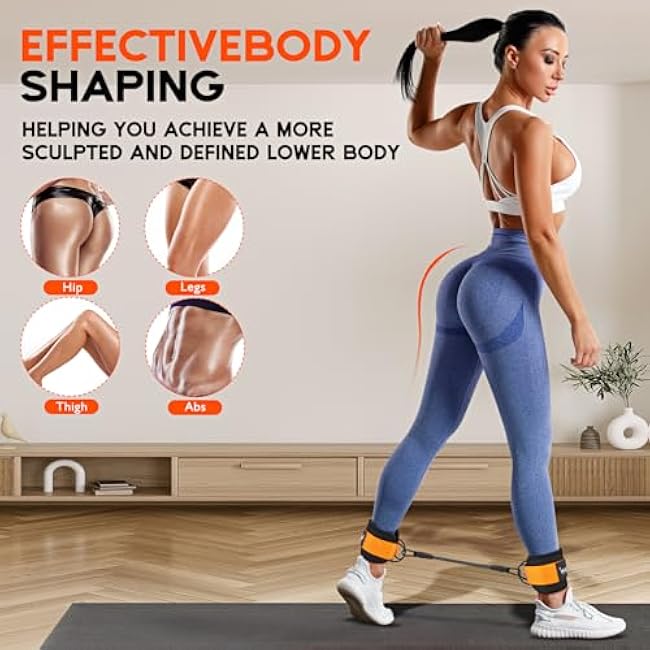 HPYGN Ankle Resistance Bands, Ankle Bands for Working Out with Cuffs, Resistance Bands for Leg Butt Training Workout Equipment for Kickbacks Hip Gluteus Training, Ankle Strap with Exercise Bands