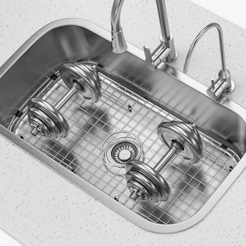 Sink Bottom Grid 27-1/2\" x 14-1/4\", Centered Drain with Corner Radius 3-1/2\", stainless steel for sink protectors for kitchen sink