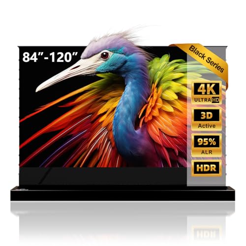 NothingProjector Projector Screen, 120 inch, Ambient Light Rejecting ALR CLR, 4K UHD, Motorized Floor Rising Electric with Remote, Ground Up 16:9 for Ultra Short Throw Projectors, No Installation
