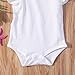 Infant Baby Girl Basic Ruffle Short Sleeve Cotton Romper Bodysuit Tops Clothes (White, 9-18 Months)