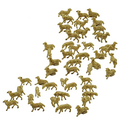 Confezione da 48 pezzi Pecorelle in Resina per Presepe.