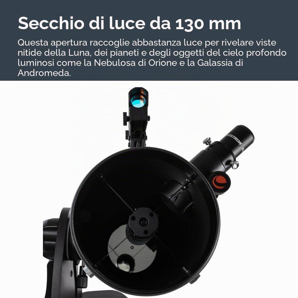 Celestron 22481 StarSense Explorer 130 mm Dobsoniano da tavolo Telescopio compatibile con app per smartphone Funziona con l'app StarSense – Compatibile con iOS/Android