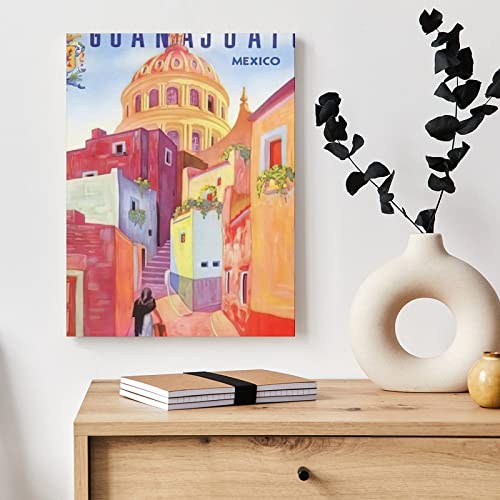 Posters Vintage Posters Colonial Streets Of Guanajuato, Mexico Wall Art Wall Art Paintings Canvas Wall Decor Home Decor Living Room Decor Aesthetic 24X32Inch(60X80Cm) Frame-Style #TOP3