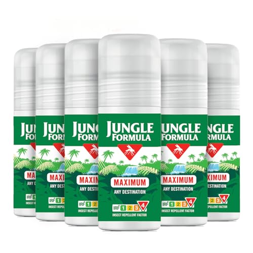 Jungle Formula Maximum Insect Repellent Roll-on Bundle (Pack of 6 x 50ml) - Maximum Level of Protection Against Mosquitoes - Long Lasting Protection