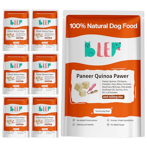 Image of BLEP Fresh Dog Food (Wet) Human Grade, Grain Free|Paneer, Quinoa & Mixed Veggies|Omega 3, 6, Vitamin A, D, E, B|Zero Preservatives & Sugar|Easily Digestible|for All Dog Breeds|700g (7 Pack of 100g)