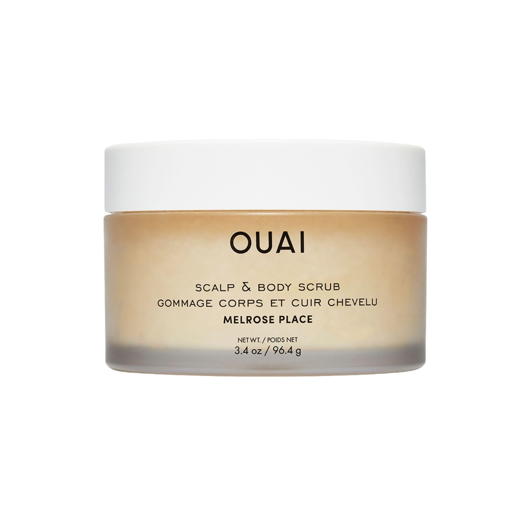 OUAI Gommage cuir chevelu & corps format voyage, Melrose Place - Gommage exfoliant au sucre + mélange d’huile de coco pour une peau lisse et hydratée - Exfoliant doux pour éliminer l’accumulation de p
