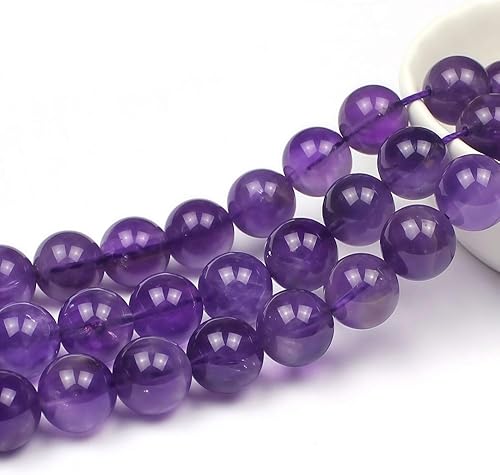 Miniatura 138 de MJDCB Natural Multicolor Volcanic Lava Stone Round Loose Stone Beads DIY for Jewelry Bracelet Making 15" (6mm, White)