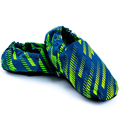 Chaussons Chauffants Micro Ondes - Pantoufle Chauffante au Micro-Onde - Bouillotte Pieds Froids - Housse Lavable, 100% Coton et Odeur de Lavande (Sport, S/M)