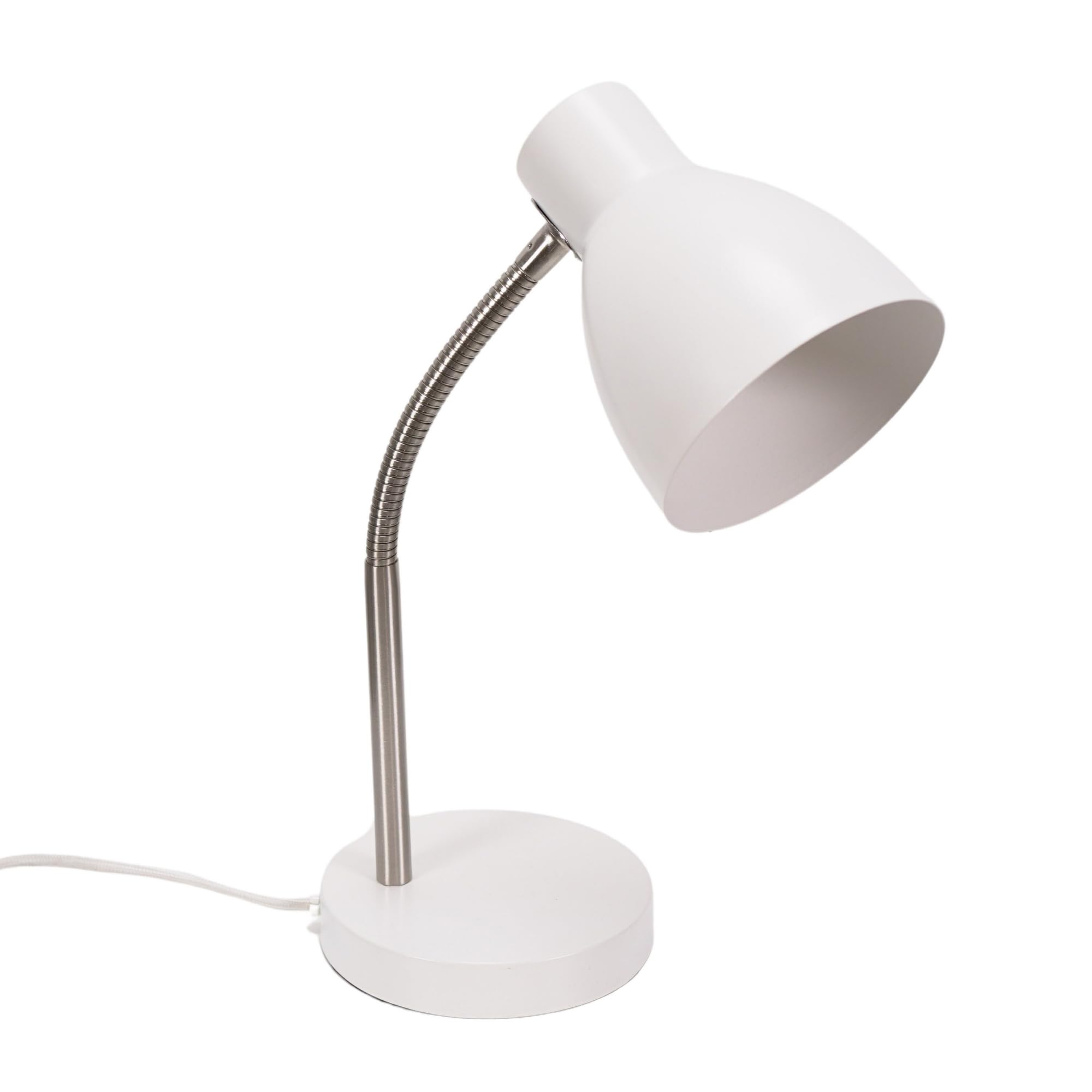 Valuelights Keela White Adjustable Flexi Neck Led Desk Table Lamp