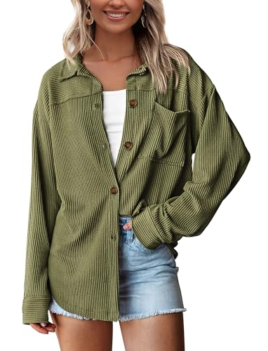 Image of PRETTYGARDEN Women's Textured Oversized Button Down Shirts