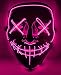 Cosweet Halloween Lighting Mask Scary Cosplay LED Costume Mask for Halloween Festival Parties-Purple