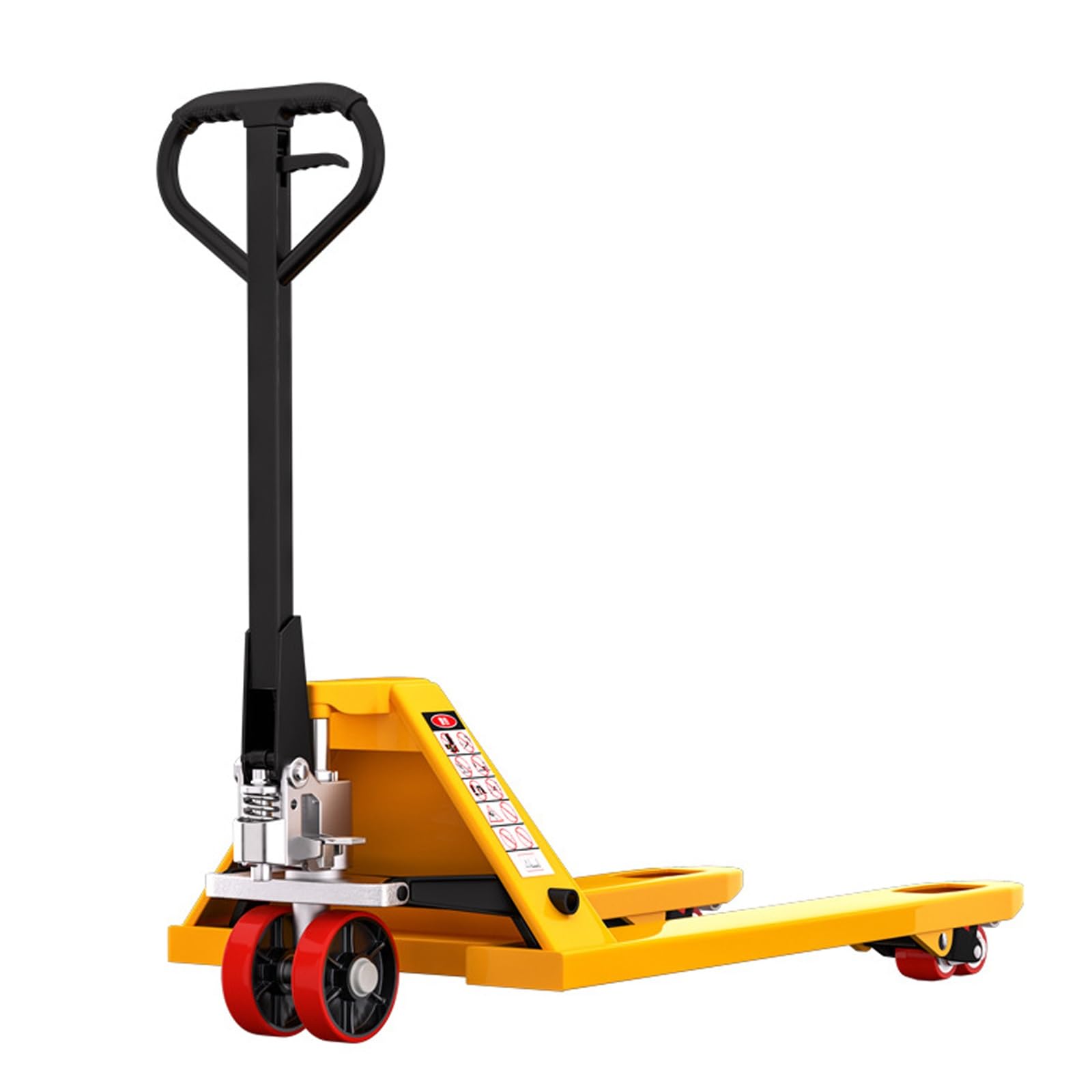 Transpallet Manuale, di Colore Giallo ad Alta visibilità per Una Maggiore Sicurezza, con Ruote silenziose in Poliuretano, Ideale per la movimentazione di Pallet in Magazzini(2-tons)
